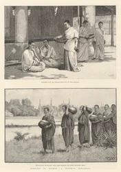 Bocetos en Birmania, un monasterio budista